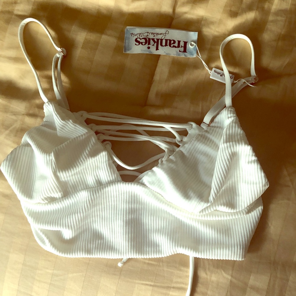 NWT Frankie’s Bikini Paige Ribbed Top Size Small S